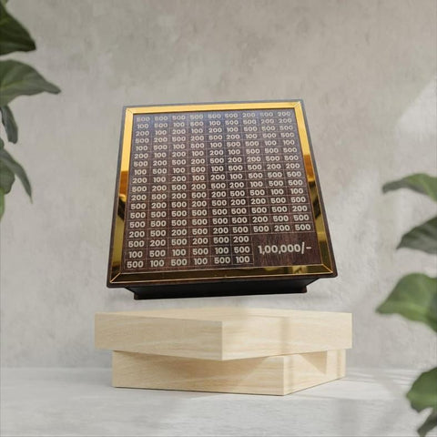 Wooden Savings Challenge Piggy Bank – Money Box for Kids & Adults (Reusable, 30×6×20 cm)