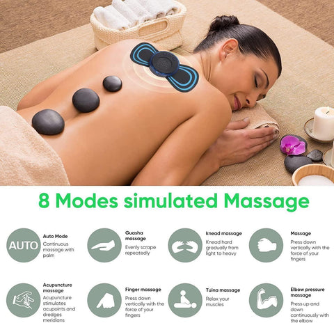 Mini Electric Massager with 8 Modes & 19 Strength Levels – Rechargeable Muscle Relaxer for Shoulder, Arms, Legs & Back