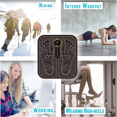 Wireless Electric Foot Massage Pain Reliever – EMS Therapy with 8 Modes & 19 Intensity Levels
