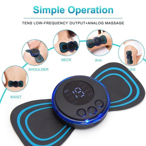 Mini Electric Massager with 8 Modes & 19 Strength Levels – Rechargeable Muscle Relaxer for Shoulder, Arms, Legs & Back